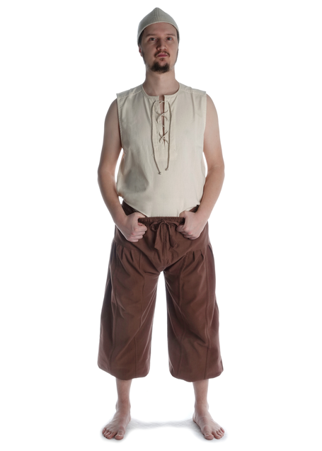 Mittelalter Hose Tristan in Braun Frontansicht 2