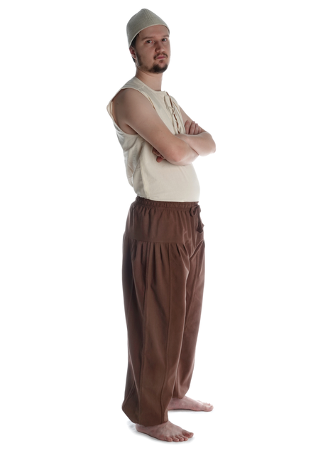 Mittelalter Hose Tristan in Braun Seitenansicht