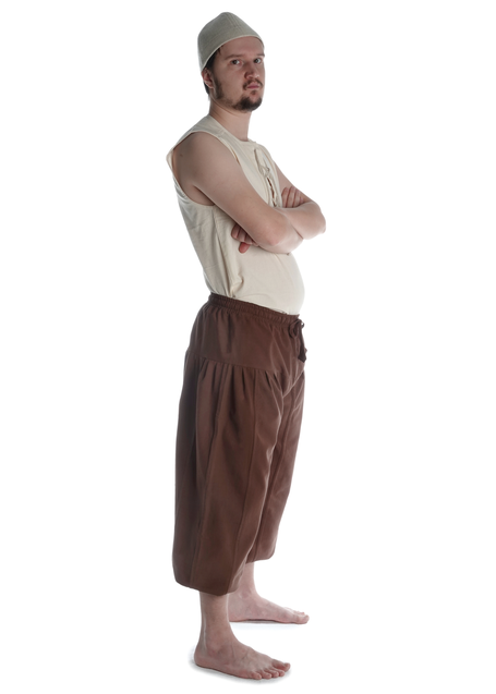 Mittelalter Hose Tristan in Braun Seitenansicht 2