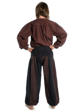 Mittelalter Hose Isolde in Schwarz-Braun Rückansicht