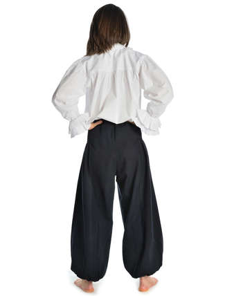 Mittelalter Hose Blanscheflur in Schwarz Rückansicht