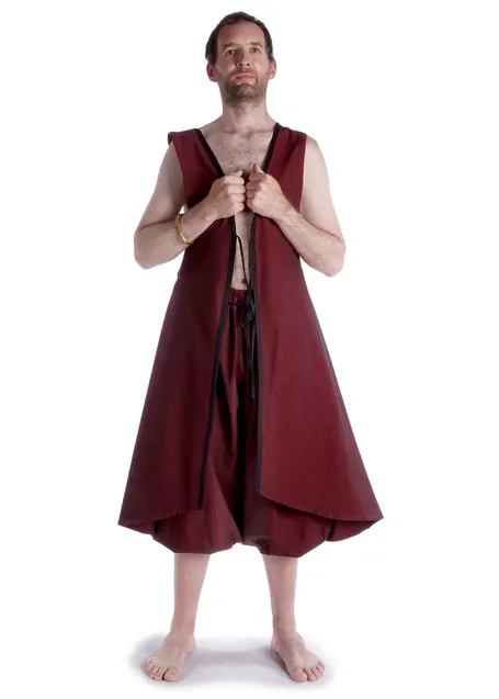 Mittelalter Mantel Lazian in Rot Frontansicht