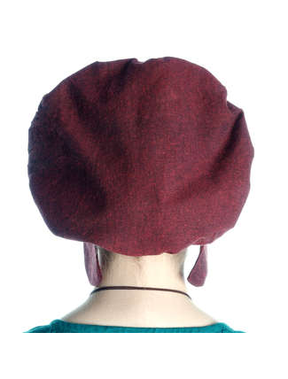 Mittelalter Haube Lunete in Rot Rückansicht