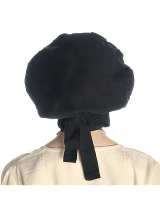 Mittelalter Haube Arnive in Schwarz Rückansicht