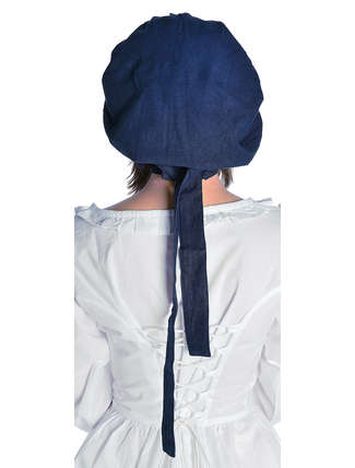 Mittelalter Haube Arnive in Blau Rückansicht