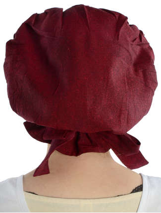 Mittelalter Haube Arnive in Rot Rückansicht