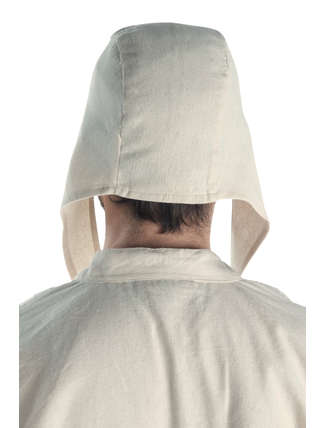 Mittelalter Bundhaube Wenezlan in Beige Rückansicht