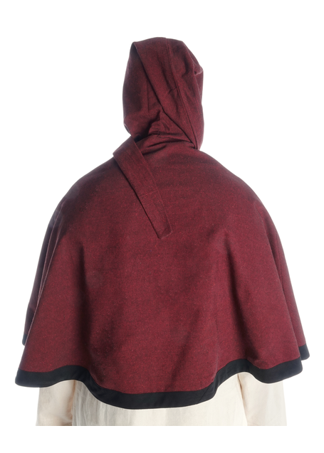 Mittelalter Pelerine Laurin in Rot Rückansicht 2