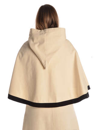 Mittelalter Pelerine Gerutha in Beige Rückansicht