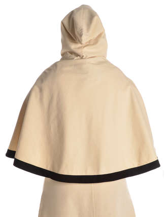 Mittelalter Pelerine Gerutha in Beige Rückansicht 2