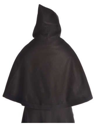 Mittelalter Pelerine Gerutha in Schwarz Rückansicht