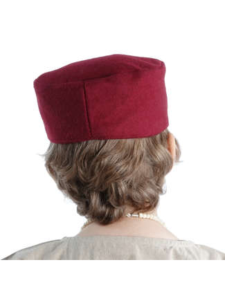 Mittelalter Kappe Alberich in Rot Rückansicht