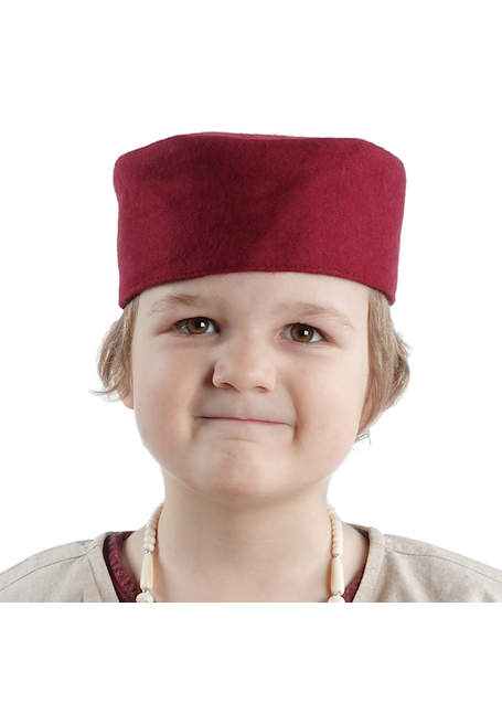 Mittelalter Kappe Alberich in Rot Frontansicht