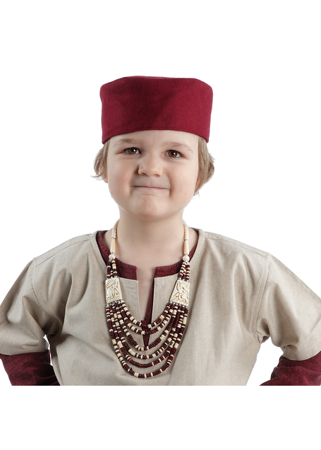 Mittelalter Kappe Alberich in Rot Frontansicht 2