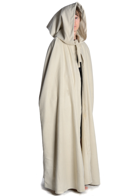 Mittelalter Umhang Trutmunt in Beige Seitenansicht