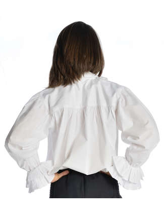 Mittelalter Bluse Siegelind in Weiß Rückansicht