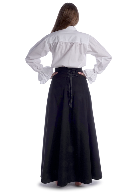 Mittelalter Bluse Siegelind in Weiß Rückansicht 3