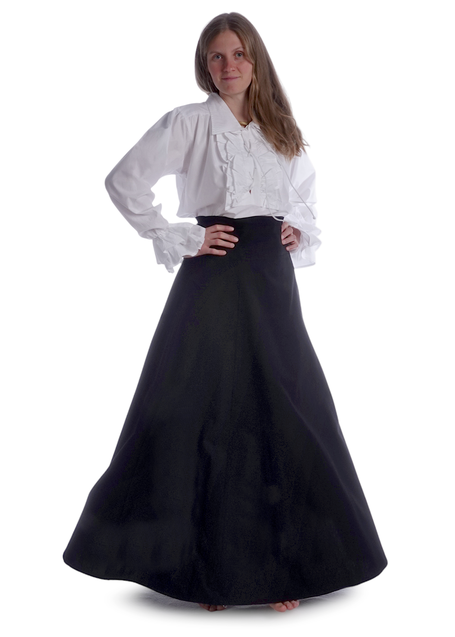 Mittelalter Bluse Siegelind in Weiß Frontansicht 2