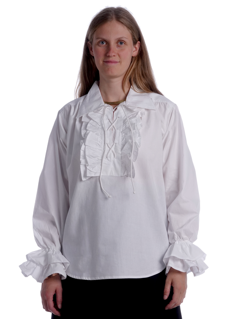 Mittelalter Bluse Siegelind in Weiß Frontansicht 3