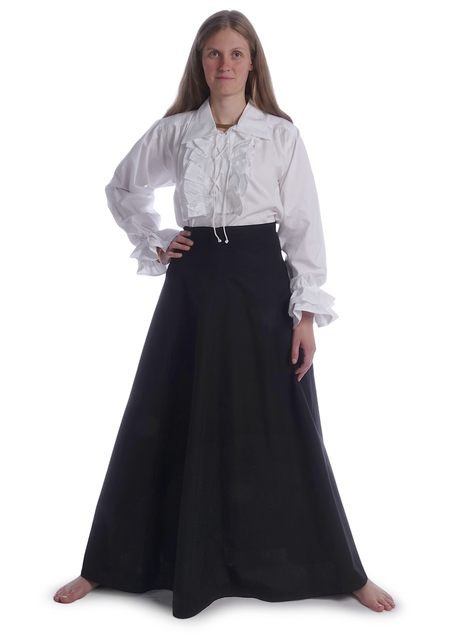 Mittelalter Bluse Siegelind in Weiß Frontansicht 6