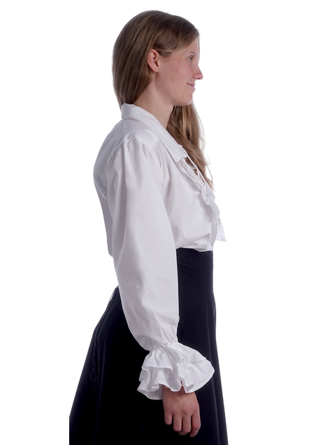 Mittelalter Bluse Siegelind in Weiß Seitenansicht