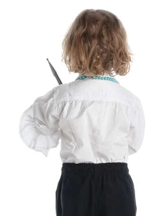 Mittelalter Rüschen-Kinderhemd Isenhart in Weiß Rückansicht