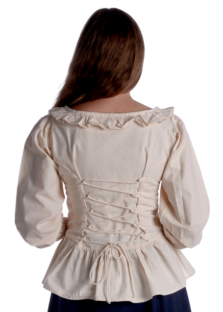 Mittelalter Bluse Hilde in Beige Rückansicht 2