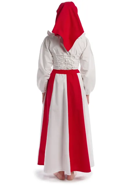 Mittelalter Bluse Hilde in Weiß Rückansicht 2