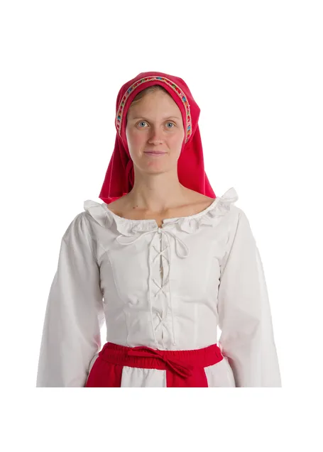 Mittelalter Bluse Hilde in Weiß Detailansicht