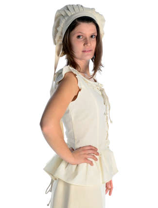 Mittelalter Bluse Kudrun in Beige Seitenansicht