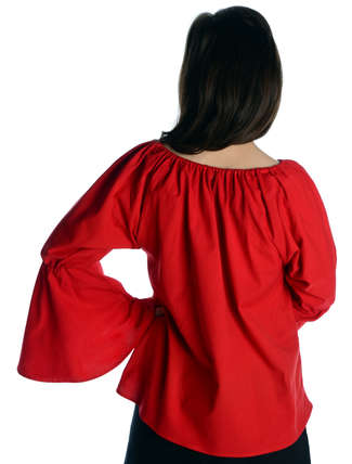 Mittelalter Bluse Ute in Rot Rückansicht