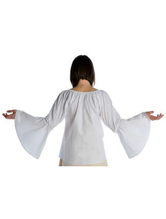 Mittelalter Bluse Ute in Weiß Rückansicht