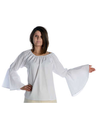 Mittelalter Bluse Ute in Weiß Frontansicht