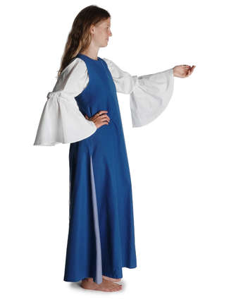 Mittelalter Bluse Ute in Weiß Seitenansicht
