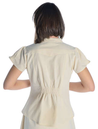 Mittelalter Bluse Gerlint in Beige Rückansicht
