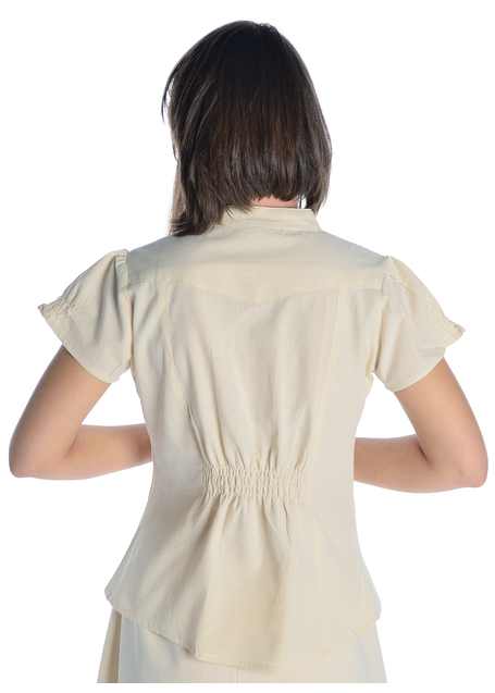 Mittelalter Bluse Gerlint in Beige Rückansicht