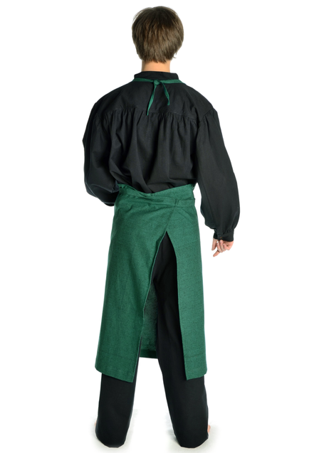 Mittelalter Schürze Dankrat in Grün Rückansicht