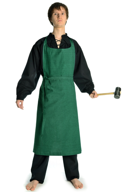 Mittelalter Schürze Dankrat in Grün Frontansicht