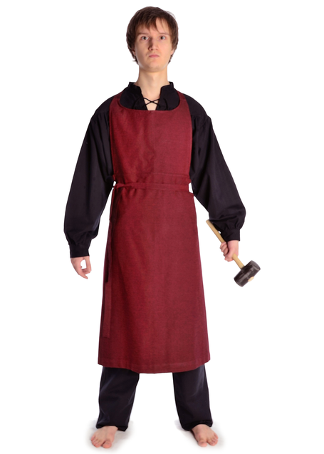 Mittelalter Schürze Dankrat in Rot Frontansicht