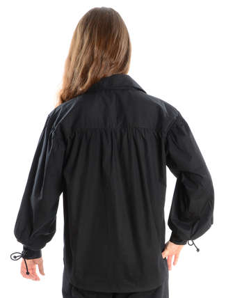 Mittelalter Bluse Hildburg in Schwarz Rückansicht