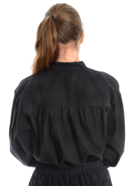Mittelalter Bluse Ortrun in Schwarz Rückansicht