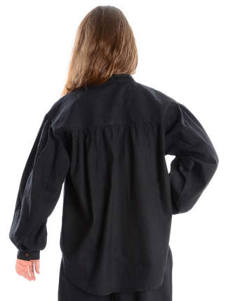 Mittelalter Bluse Ortrun in Schwarz Rückansicht 2