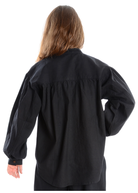 Mittelalter Bluse Ortrun in Schwarz Rückansicht 2