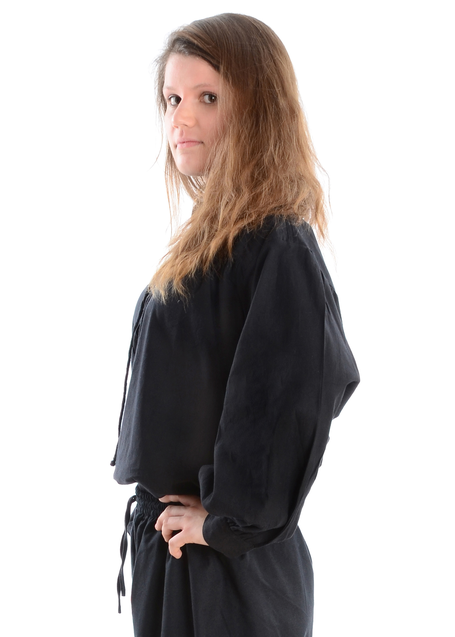 Mittelalter Bluse Ortrun in Schwarz Seitenansicht