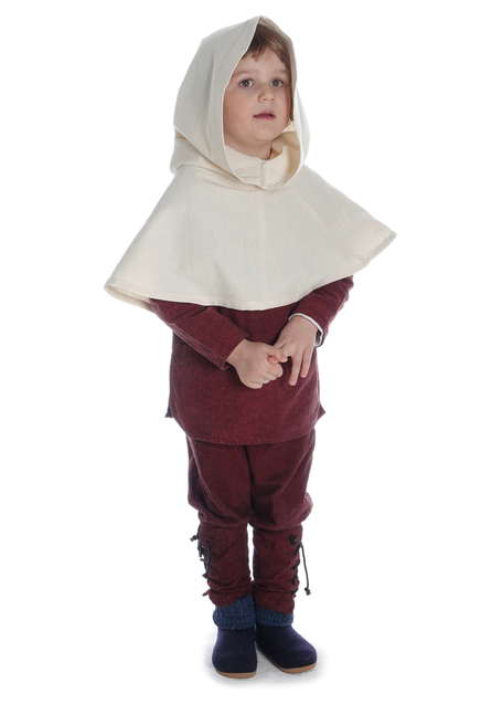 Mittelalter Kinderkapuze Liadarz in Beige Frontansicht