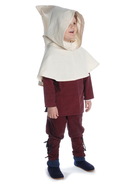 Mittelalter Kinderkapuze Liadarz in Beige Seitenansicht