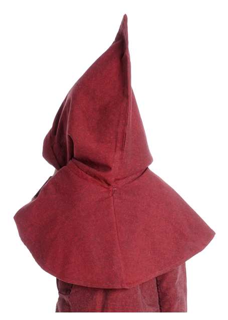 Mittelalter Kinderkapuze Liadarz in Rot Rückansicht