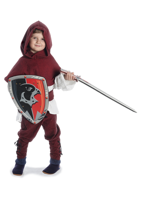 Mittelalter Kinderkapuze Liadarz in Rot Frontansicht