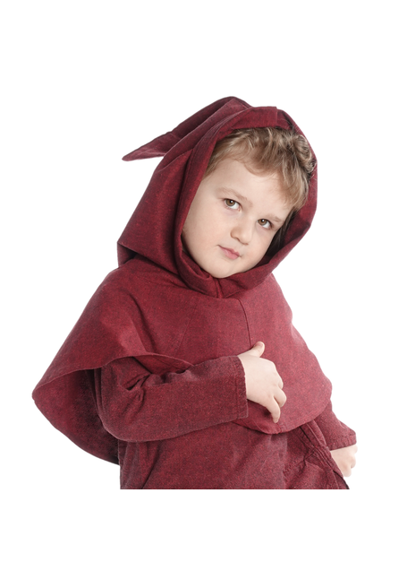 Mittelalter Kinderkapuze Liadarz in Rot Frontansicht 3