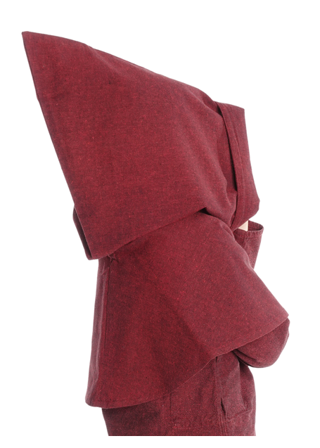 Mittelalter Kinderkapuze Liadarz in Rot Seitenansicht 2